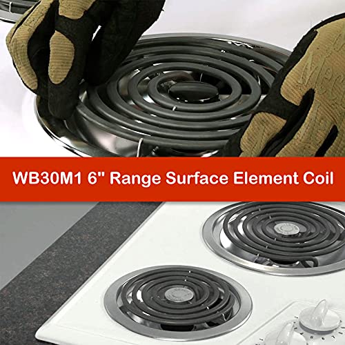 WB30M1 6" Range Stove Burner Top Surface Burner Element Set Replacement Fit for G.E Hot-point Ken-more Electric Range Stov...