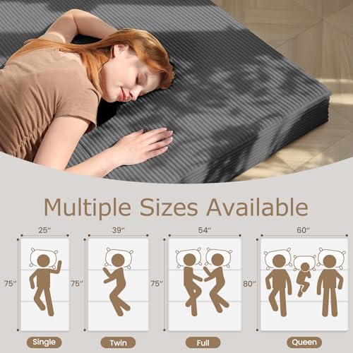 feliz home 6-Inch Tri-Fold Mattress Twin Size - Foldable Futon Sofa Bed with Removable Washable Cover, Folding Memory Foam...