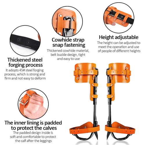 Auckyeer Tree Climbing Gear Set, Adjustable Tree Climbing Spikes Tree Climbing Tool for Tree Work