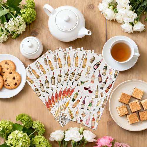 200 Pcs 13x15 Inch Large Wine Cocktail Party Napkins, 2-Ply Soft Absorbent Disposable Dinner Napkins for Wedding Bridal Sh...