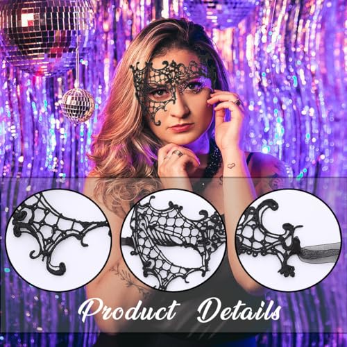 Blindery Masquerade Mask for Women Lace Eye Mask Venetian Mask Costume Lace Mask Ball Proms and Party