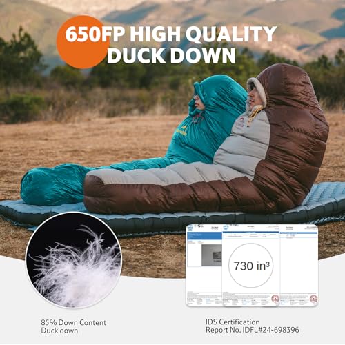 Naturehike 0 Degree Down Mummy Sleeping Bag for Adults, 650 Fill Power, Cold Weather Backpacking Sleeping Bag with RDS Dow...