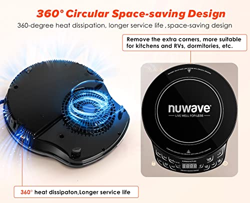 Nuwave Flex Precision Induction Cooktop, 10.25” Shatter-Proof Ceramic Glass, 6.5” Heating Coil, 45 Temps from 100°F to 50...