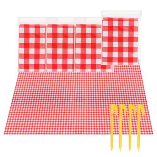 yuuzue 4 Pcs Disposable Outdoor Picnic Blankets 70.9''x70.9'' Portable Pocket Blanket Foldable Waterproof Picnic Mats Sand...
