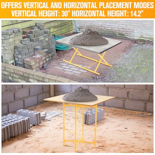 Blulu Mortar Board Stand Adjustable Folding with 2 Secure Chains for Supporting Mortar Pan and Boards in Masonry Construction