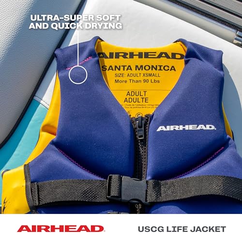Airhead Santa Monica Life Vest Multiple Sizes - Swim Vests for Adults, Children & Youth - Kwik Dry Neolite Fabric - USCG A...
