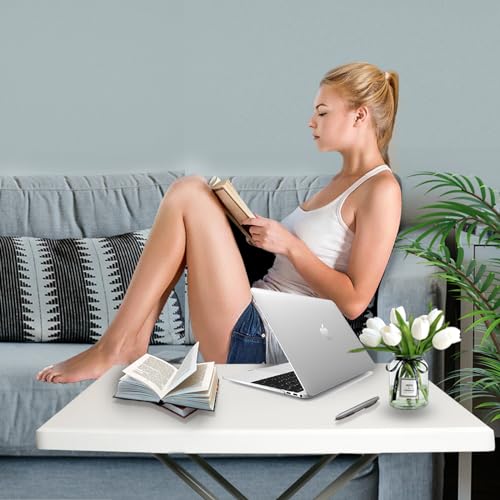 HiEthan 20"x30" Personal Mini Folding Table, Multifunctional Small Portable Foldable Table,Compact and Height Adjustable,W...