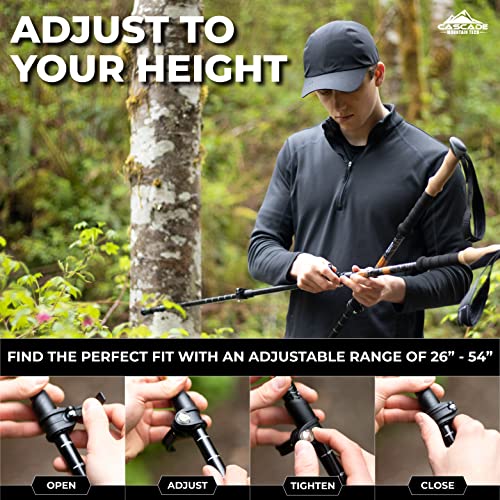 Cascade Mountain Tech Trekking Poles - Aluminum and Carbon Fiber Hiking Walking Sticks with Quick Locks (Set of 4)