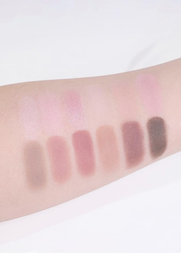 COLORGRAM Pin Point Eyeshadow Palette 02 Pink+Mauve= | Ultra-Blendable Matte, Glitter, Shimmer Shades for Daily Makeup | K-Beauty Eye Palette with Easy-to-Use Calculator Design