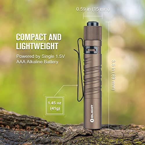 OLIGHT I3T EOS 180 Lumens Dual-Output Slim EDC Flashlight for Camping and Hiking, Tail Switch Flash Light with AAA Battery...