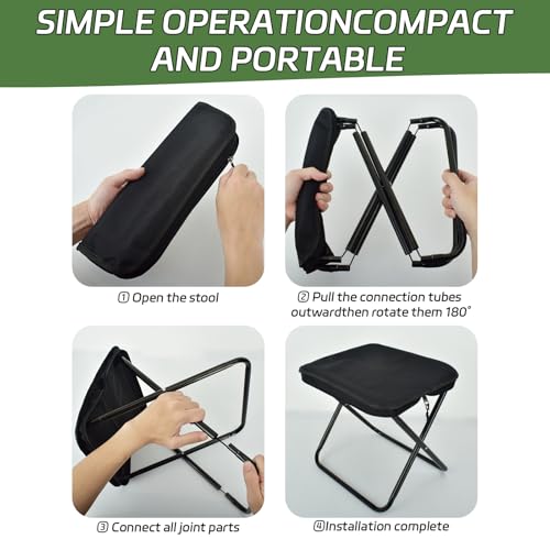 Smohtmeny Collapsible Stool, Portable Chair, Lightweight Portable Stool for Adults, Portable Chairs for Adults, Holds Up t...