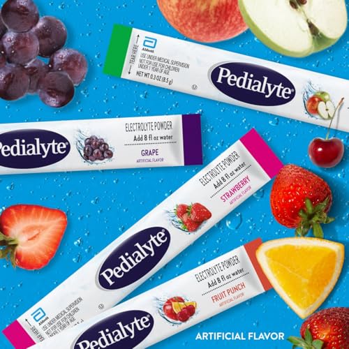 Pedialyte Electrolyte Powder, Hydration Drink for Kids & Adults, Variety Pack: Strawberry, Fruit Punch, Grape, and Apple, ...