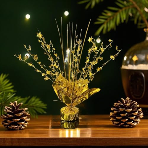 ALISSAR Glitter Gold Star Centerpieces-Table Decorations for Home Decor Birthday Wedding Anniversary Decor (4, Gold)