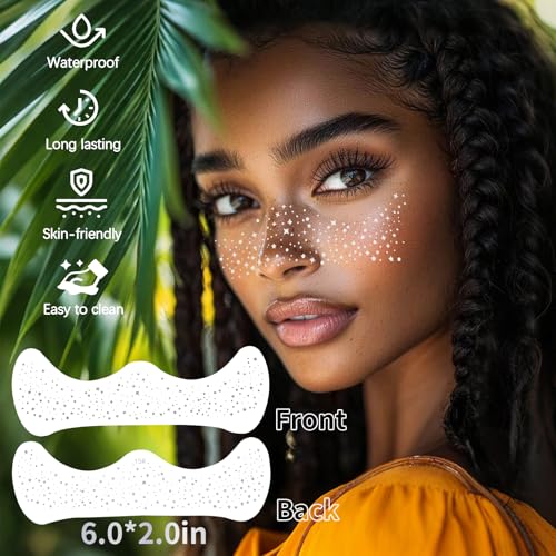 MEMOVAN Silver Makeup Patches Glitter Freckles Face Tattoo Face Glitter Makeup Speckles Face Glitter Speckles Patches Cute...