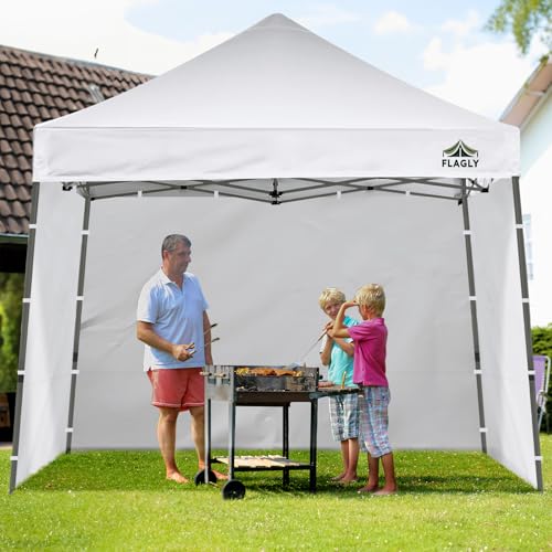 FLAGLY Slant Leg Canopy Sidewall - 3 Pack 300D Waterproof Attachable Tent Wall for 10x10ft Canopy, Privacy Shade for Outdo...