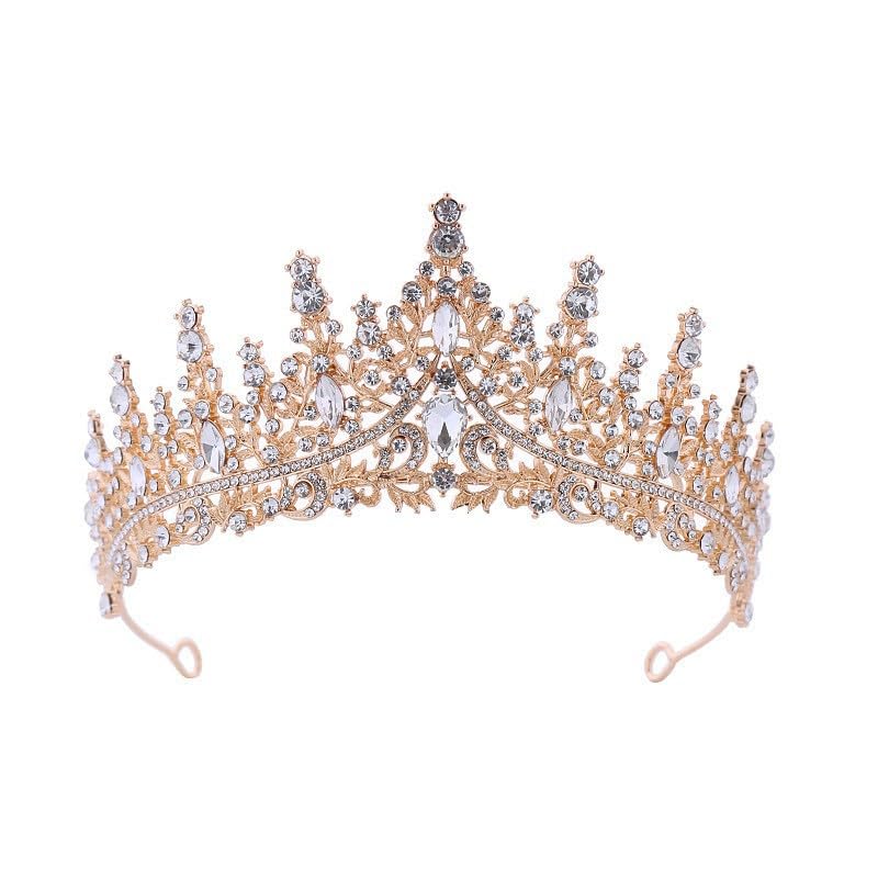 Gold Tiara for Women,Tiaras for Girl Bride Wedding Hair Accessories for Bridal Birthday Party Prom Halloween Cos-play Cost...