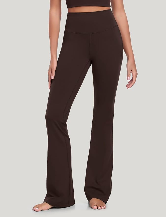 HeyNuts Harmony Flare Leggings 29"/30.5"/32.5"/34.5", High Waisted Tummy Control Wide Leg Bootcut Yoga Pants Lounge Soft