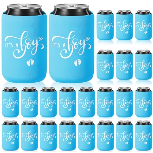 Mifoci 50 Pcs Baby Shower Decorations It's a boy blue Party Can Cooler Beer Sleeves for Gender Reveal Party Favors Baby Ca...