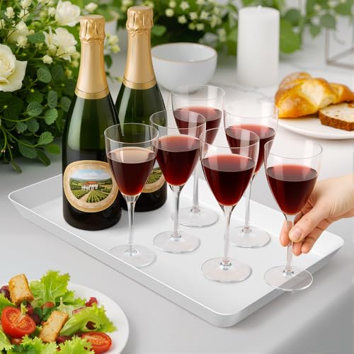 WOWBOX 4 pcs Serving Tray for Entertaining, Grilling BBQ Accessories, Serving Platters for Snacks, Fruit, Reusable Plastic...