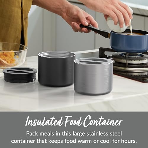 Bentgo Stainless Insulated Food Container - 2.4 Cups (19 oz), Triple-Layer Insulation, Vacuum Seal, Leak-Proof, Built-In H...