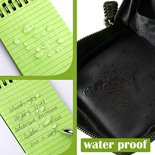 Eaasty Waterproof Notebook and Pen Set 3 x 5 Inch Pocket Tactical Notebook with 1 Metal Weatherproof Pen and 1 Fabric Cove...
