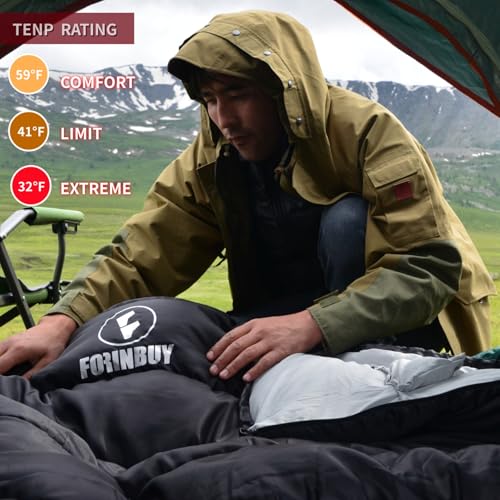 FORINBUY 0 Degree Double Sleeping Bag for Adults, 2 Person Cold Weather Queen Size Sleeping Bag for Camping, RV Travel, or...