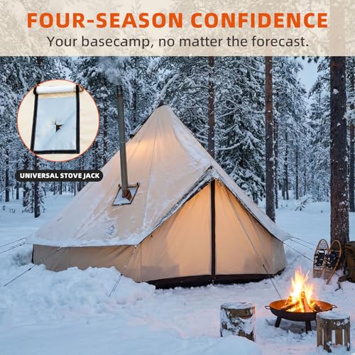 Oxford Bell Yurt Tent with Stove Jack, Easy-to-Maintain Yurts for All Year Living, 4 Season Yurt Tents for Camping, Family...