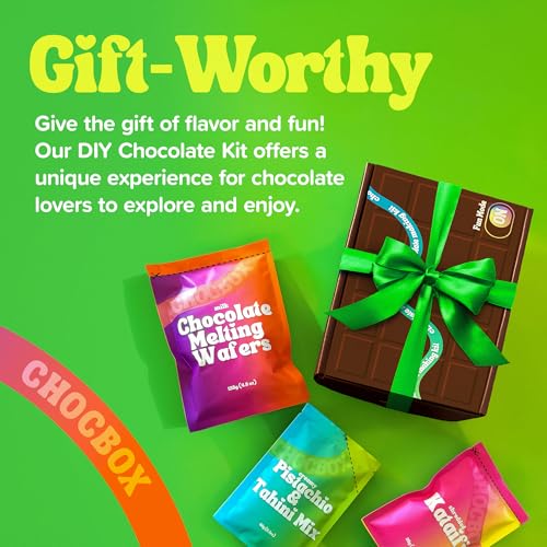 Chocbox Viral Dubai Milk Chocolate Bar Kit - Includes Chocolate Mold, Choc Wafers, Shredded Kataifi, Pistachio Cream - DIY...
