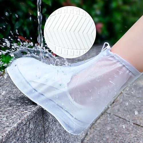 ZVSLGVZ Rain Boot Waterproof Shoes Covers, Sand Control Non-Slip Shoe Cover Galoshes, PVC Rubber Sole Reusable Rain Snow B...