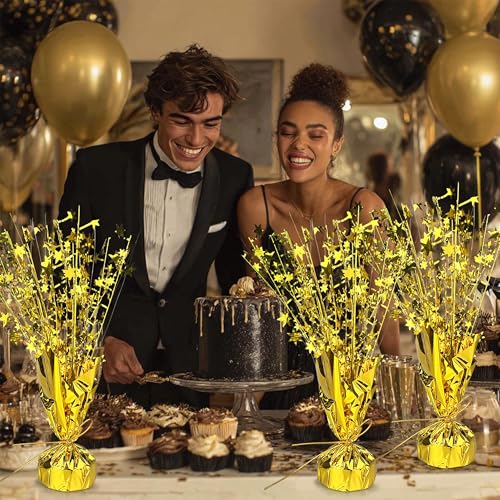 4 PCS Gold Metallic Foil Spray Centerpiece Star Table Decorations for Wedding Birthday Anniversary Graduation Party Suppli...