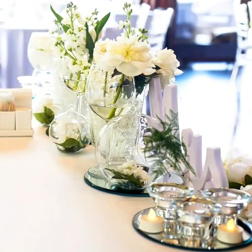 16Pack Round Mirror Plates for Centerpieces Tables, 6inch Mirror Trays Circle Mirror Plates for Tables Decoration, Circula...