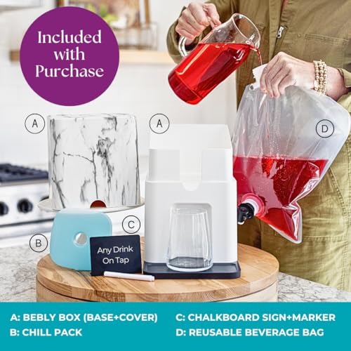 Bebly Box Drink Dispenser and Wine Dispenser | Walnut Design | Insulated - No Sweating - No Watered Down Drinks - Simple -...