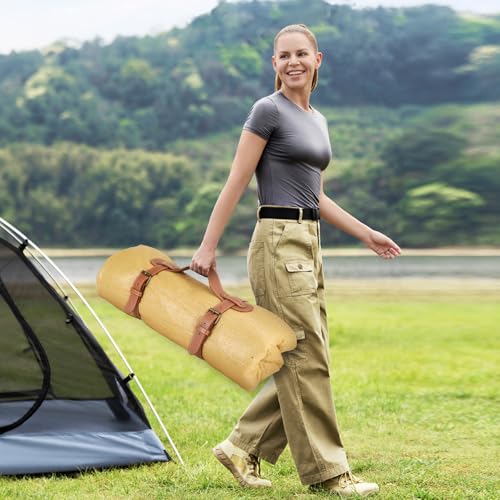 3PCS Outdoor Picnic Blanket Carry Strap, 24.4inch Leather Blanket Straps for Carrying, Yoga Mat Strap, Portable Handle Bed...