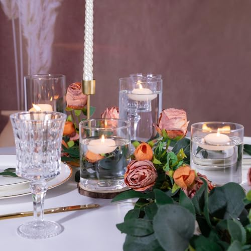 UPBUD 4 Inch Small Glass Cylinder Vases for Centerpieces | 12pcs Clear Flower Vase for Wedding Decorations, Floating Candl...