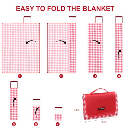 Picnic Blanket Outdoor Extra Large Picnic Mat 80"X60" Camping Blanket Beach Blanket Foldable Waterproof Sand Mat Hiking Tr...