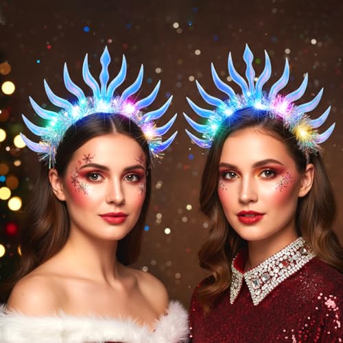 Urieo Light Up Halo Headband Glowing Festival Christmas Hair Accessories