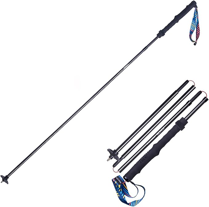 AONIJIE 2pcs Carbon 4 Folding Trekking Pole, New Carbon Fiber Ultra-Light Walking Pole Suitable for Trail Running, Hiking