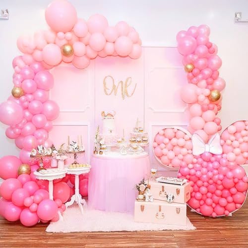 PartyWoo Light Pink Balloons 100 pcs Different Sizes of 36 18 12 10 5 Inch Pastel Baby Pale Pink Balloon Arch Kit Garland ...