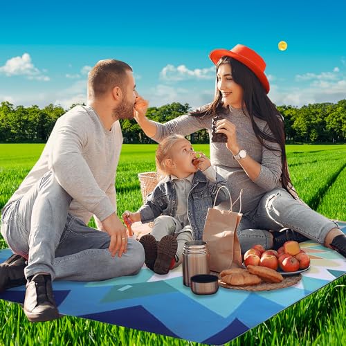 scuddles 60" x 80" Extra Large Outdoor Picnic Blanket – Waterproof, Foldable Travel Mat for Beach, Camping, Grass, Lawn, P...