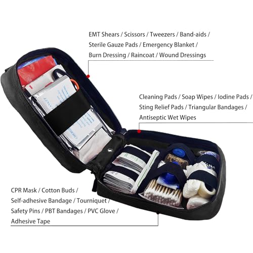 Carlebben EMT Pouch MOLLE Ifak Pouch Tactical MOLLE Medical First Aid Kit Utility Pouch (With Medical Supplies)