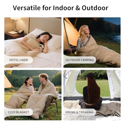 koldan Sleeping Bag for Adults – 4 Season Camping Sleeping Bag Lightweight for Backpacking & Hiking, Waterproof Shell, War...