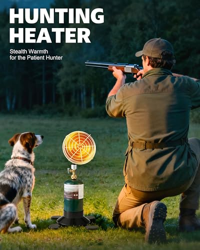 Ravs Portable Propane Heater for Camping, 6500BTU Outdoor Tent Heater with Foldable Tank Holder and Control Valve, Golf Ca...