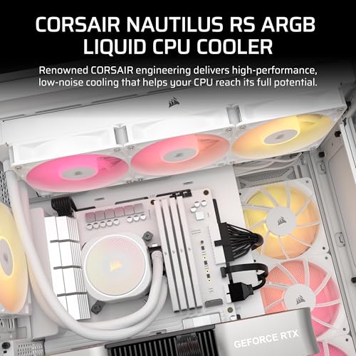 CORSAIR Nautilus 360 RS ARGB Liquid CPU Cooler – 360mm AIO – Low-Noise – Direct Motherboard Connection – Daisy-Chain – Int...