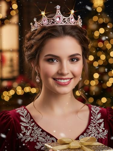 Lorealri Light Up Rhinestone Birthday Tiaras, Crystal Pageant Princess Crowns, Homecoming Headwear Accessories for Women