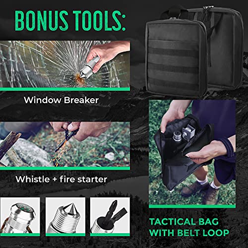 PATHWAY NORTH Survival Shovel and Camping Axe – Stainless Steel Tactical Survival Multi-Tool and Survival Hatchet Equipmen...