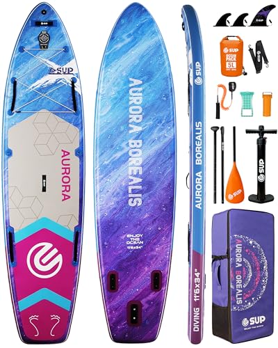 ESUP 11’6 ×34" Extra Wide Paddle Board Inflatable with Premium Sup Board Accessories, Extra Stable Stand Up Paddleboards f...