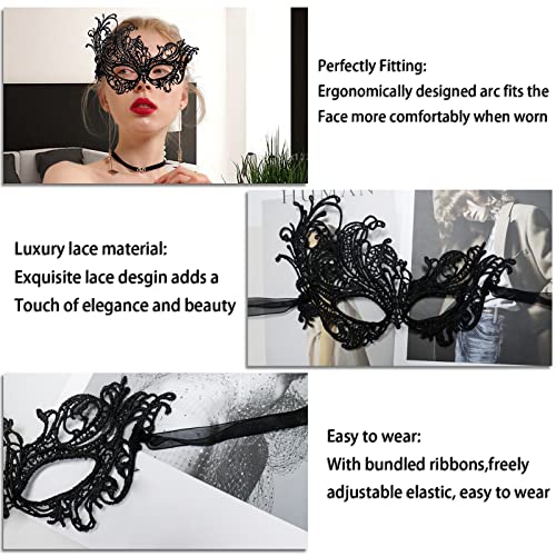 IncreDecor Couple Masquerade Lace Mask Set, Fit for Women and Men Venetian Halloween Masks, Specially for Costume, Mardi Gras