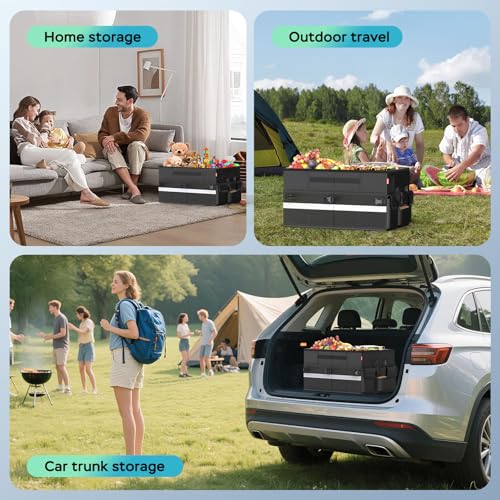Cooler Bag – Soft Travel Cooler Holds 45 Cans, Stays Cold for 8H & Warm for 6H – Portable Car Trunk Organizer for Camping,...