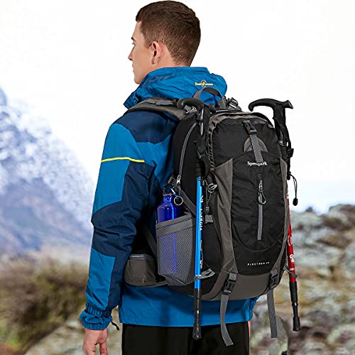 SPEEDPARK Hiking Backpack 40L Waterproof Hiking Daypack with Rain Cover, Outdoor Trekking Travel Backpacks for Men Women