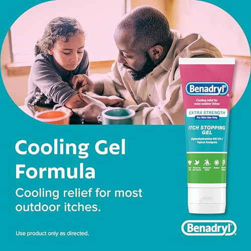 Benadryl Extra Strength Anti Itch Relief Gel, 2% Diphenhydramine HCl, Relief from Insect Bites, Sunburn & More, Great for ...